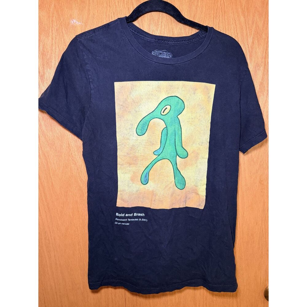 Nickelodeon SpongeBob Squidward Bold and Brash Painting Graphic Tee Black M